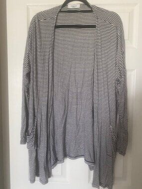 Navy/White Striped Cardigan